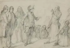 Bernhard Rode, Frederick the Great and the Millner of, Pencil on paper