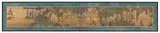 A small six-fold screen with a depiction of the Banquet of Guo Ziyi in the manner of Qiu Ying. Ink and colour on silk. Section from an horizontal scroll. A titleslip to the fron... by Anonymer Maler des 19. Jh., A small six-fold screen with a depiction of the Banquet of Guo Ziyi in the manner of Qiu Ying. Ink and colour on silk. S, sold Dec 2020