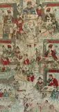The Great Emperor of the Eastern Peak (Dongyue dadi) and five kings of hell. Ink and colour on paper. Framed and glazed. by Anonymer Maler des 19. Jh., The Great Emperor of the Eastern Peak (Dongyue dadi) and five kings of hell. Ink and colour on paper. Framed and glazed, sold Dec 2020