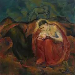 Fritz Burmann, Ruhe auf der Flucht, 1920, Oil on canvas