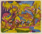 Peter August Böckstiegel, Frühling in Cossebaude, 1920, Colour lithograph on cream-coloured paper