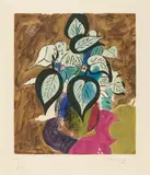 Georges Braque, Feuillage en couleurs, 1956, Colour etching on cream-coloured "BFK de Rives"