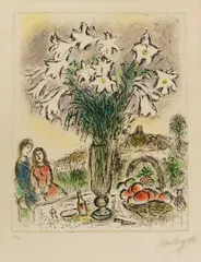 Les Arums by Marc Chagall, 1975, Colour lithograph on wove paper with watermark "ARCHES", sold Dec 2020