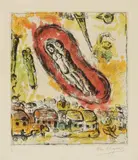 Marc Chagall, Le nuage aux amoureux, 1968, Colour etching on wove paper with watermark (hand with twig)