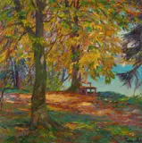 Edward Cucuel, Herbstlandschaft, Circa 1920/1925, Oil on canvas
