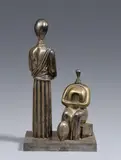 Giorgio de Chirico, Le Muse Inquietanti, 1973, Bronze and metal sculpture, silver-plated, mounted on plinth (