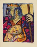 Otto Dix, Saul und David, 1958, Colour lithograph on wove paper