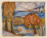 Otto Dix, Herbstlandschaft, 1965, Colour lithograph on laid paper with watermark "VAN GELDER ZONEN"