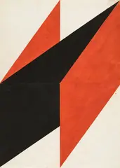 Hermann Glöckner, Phase 3, Faltung in der Fläche, 1981, Folding and gouache on paper