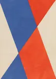 Hermann Glöckner, Faltung (blau-rot-weiß), 1971, Folding and gouache on paper