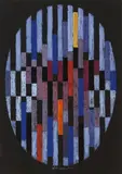 Adolf Fleischmann, Ohne Titel, Gouache on black card