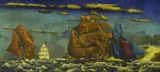 T. Lux Feininger, Französische, Englische, Amerikanische und Belgische Schiffe (vor dem Wind segelnd) / Zusammentreffen auf See