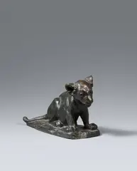 Sitzender junger Löwe (Dusselchen) by August Gaul, 1898, Bronze sculpture, sold Dec 2020