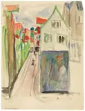 Straße in Brüggen by Erich Heckel, 1914, Watercolour and pencil on drawing paper 53 x 39.3/, sold Dec 2020
