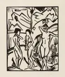 Drei Frauen am Wasser by Erich Heckel, 1923, Woodcut on fine laid paper, sold Dec 2020