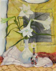 Weisse Lilien by Max Kaus, Probably c 1934, Oil on canvas, sold Dec 2020
