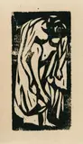 Badendes Mädchen by Ernst Ludwig Kirchner, 1905/1906, Woodcut on handmade chamois-coloured laid paper, offered Dec 2020