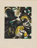 Franz Marc, Schöpfungsgeschichte II, 1914, Colour woodcut on cream-coloured Japan laid paper