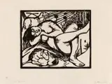 Franz Marc, Schlafende Hirtin, 1912, Woodcut on fine Japan paper