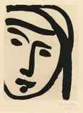 Henri Matisse, Bédouine au large visage, 1947, Aquatint etching on ivory-coloured wove paper with watermark "PUR FIL MARAI" [3 flowers]
