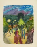 Ludwig Meidner, Abendliche Straßenszene in London