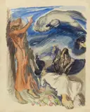 Ludwig Meidner, Allegorische Szene (Figuren in Landschaft)