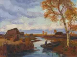 Otto Modersohn, Herbst im Moor mit Birke, Presumably 1941, Oil on canvas