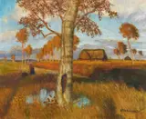 Otto Modersohn, Herbst im Moor, 1942, Oil on canvas 64.5/