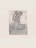 Emil Nolde, Kniendes Mädchen, 1907, Etching on wove paper with watermark "VAN GELDER ZONEN"
