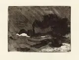 Emil Nolde, Dampfer (groß, dunkel), 1910, Etching on wove paper