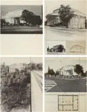 Christo, Wrapped Kunsthalle Bern, Projekt, 1972, 4 colour silkscreens, thereof 2 collaged, on card. Each