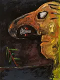 Walter Dahn, Mann mit großer Nase, 1982, Oil on canvas