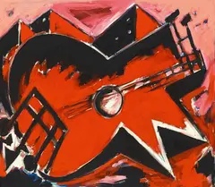 Helmut Middendorf, Die Gitarre, 1978, Acrylic on muslin