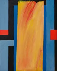 Otto Herbert Hajek, Bild 103 Zyklus - Jerusalem - II-5, 1984, Acrylic on fibreboard. In artist's frame