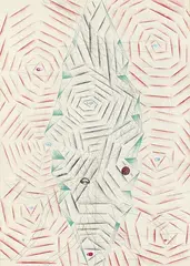 Tillman Kaiser, Black Moses, 2007, Tempera, silkscreen and pencil on paper on canvas