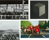October Portfolio Two by Gerhard Richter Sol LeWitt Robert Rauschenberg Ed Ruscha Portfolio, 1997/1998, 4 works by: Sol LeWitt, Cube, 1997, photogravure (cat.rais. 1997.04) Gerhard Richter, Demo, 1997, offset print , celloph, sold Dec 2020