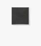 François Morellet, Untitled, 1965, Metal grid, multiple layers, on black painted wood in metal frame