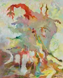 Im Hellen drohend by Bernard Schultze, 1996, Oil on canvas, sold Dec 2020