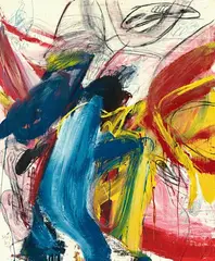 Walter Stöhrer, Untitled, 1972, Mixed media on printed cotton, relined