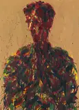 Max Uhlig, Bildnisstudie F.L., 1997, Oil on canvas