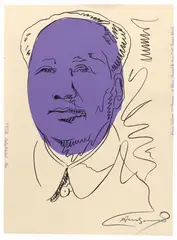 Mao by Andy Warhol, 1974, Colour silkscreen on wallpaper, sold Dec 2020