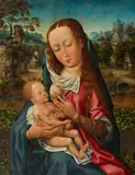 follower of Rogier van der Weyden, The Virgin and Child, Oil on oak panel