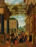 Sebastiaan Vrancx, The Feeding of the Hungry, Oil on panel, mounted on another panel and parquetted