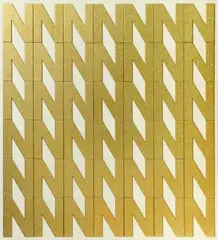 Peter Roehr, Untitled (OB-28), 1966, Golden letters out of cardboard on card