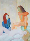 Léonor Fini, Les Adelphes, 1968, Oil on canvas