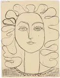 Françoise aux cheveux ondulés by Pablo Picasso, 1946, Lithograph on wove paper with watermark "Arches", sold Dec 2020
