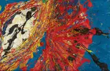 Imai, Eclissi, 1962, Oil on paper on canvas on burlap
