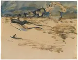 Emil Nolde, Dampfer auf einem Fluss, 1913, Watercolour on thin, fibrous laid paper