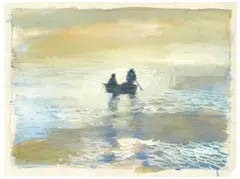 Paul Thek, Untitled (Seascape with Rowboat), Around 1987, Watercolour and pastel on paper