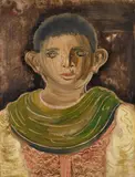 Jankel Adler, Novillero I (Mallorquinischer Junge), 1930, Oil and plaster (textured) on wooden panel
